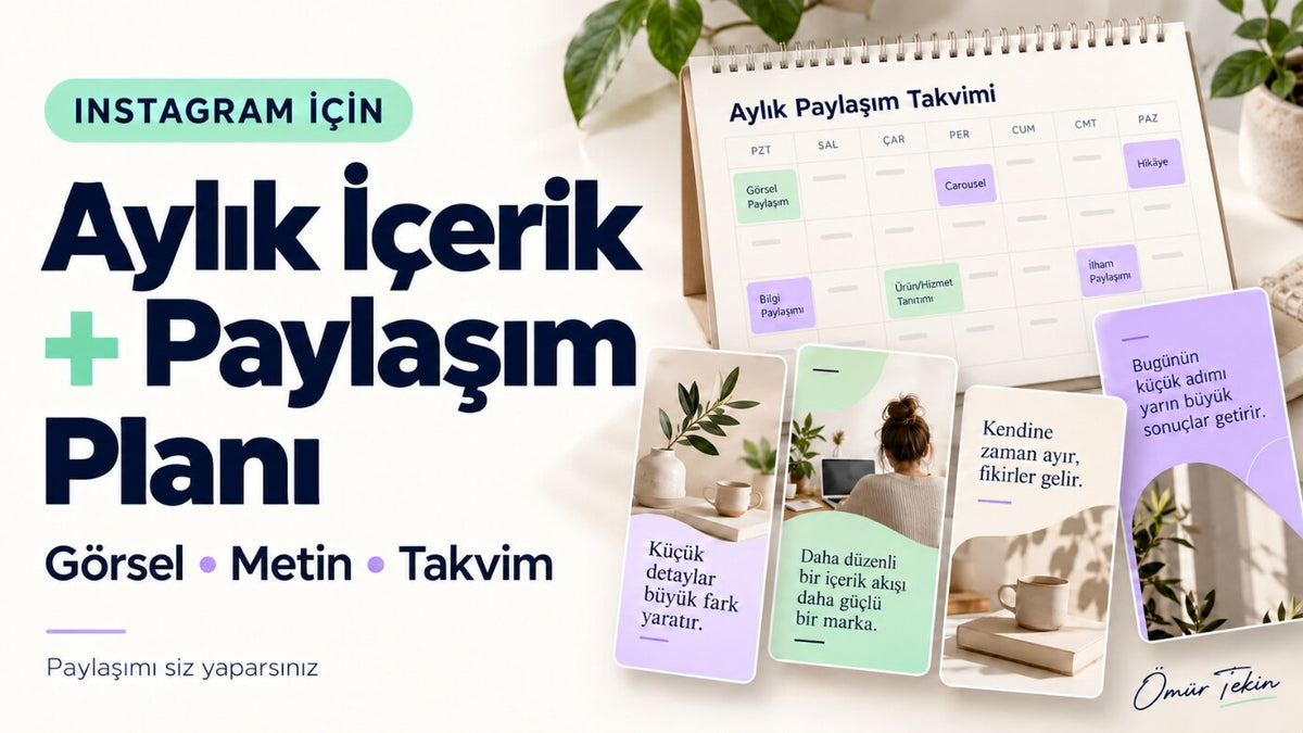 Pikseliva · Instagram Aylık İçerik ve Paylaşım Planı — konsept hizmet sunumu