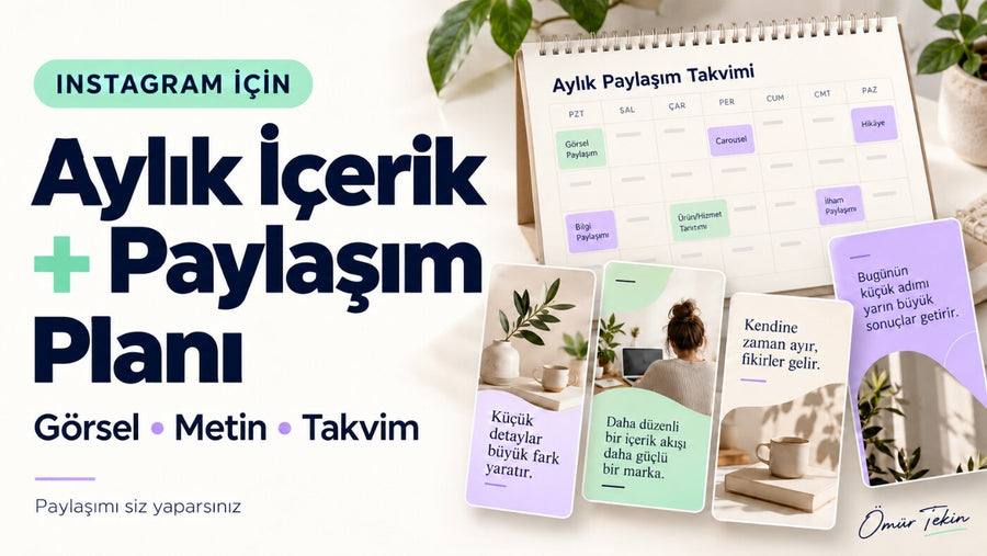 Pikseliva · Instagram Aylık İçerik ve Paylaşım Planı — konsept hizmet sunumu