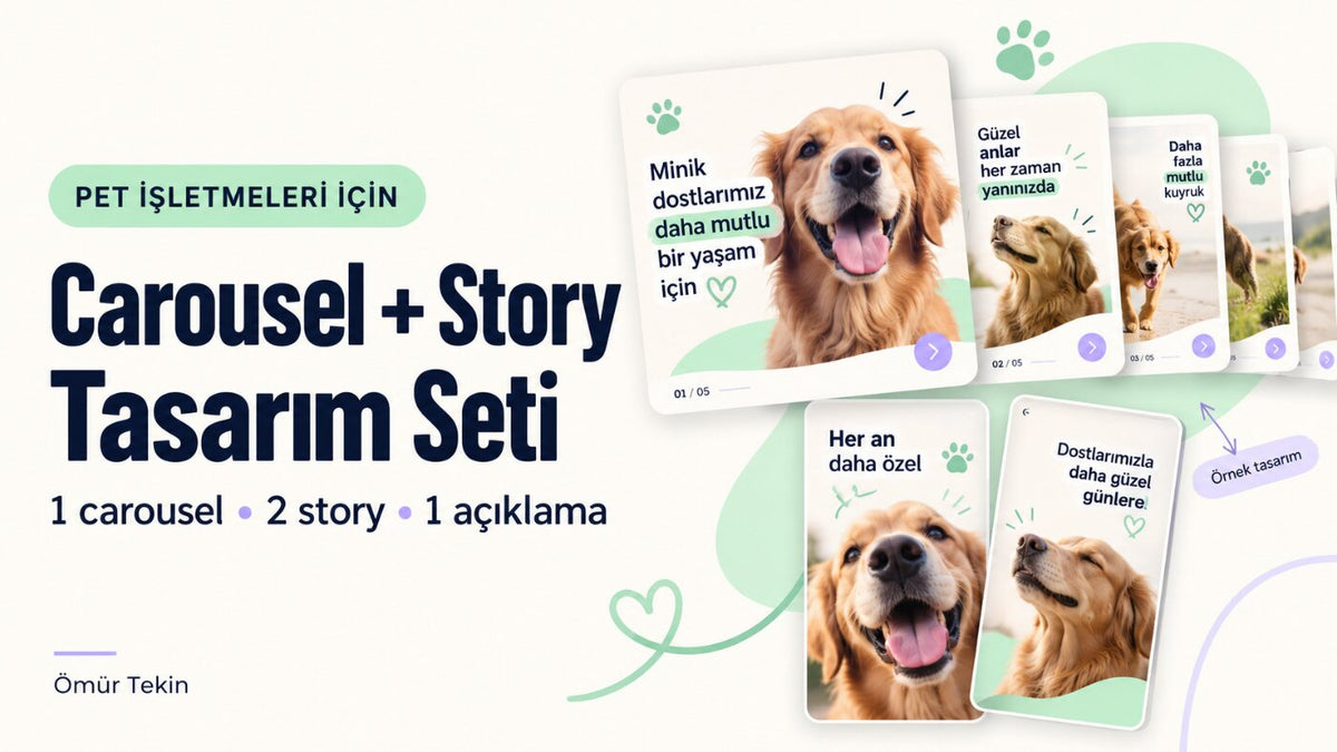 Pikseliva · Pet İşletmeleri İçin Carousel ve Story — konsept hizmet sunumu